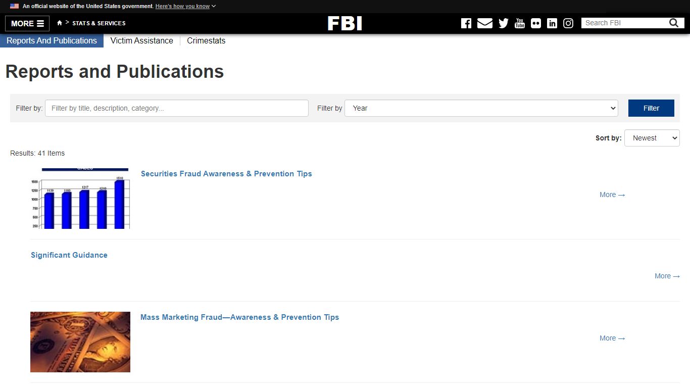 Reports and Publications — FBI