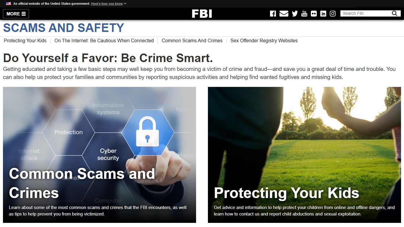 Scams and Safety — FBI - Federal Bureau of Investigation